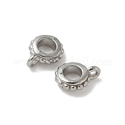 304ステンレス鋼チューブベイル  ステンレス鋼色  7.5x6x2.5mm  穴：0.9mm  内径：3mm&nbsp;STAS-L300-008A-P