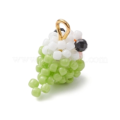 Glass Seed Beaded Bird Charms&nbsp;PALLOY-MZ00971-03
