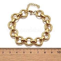 304 Stainless Steel Flat Round Link Chain Bracelets for Women&nbsp;BJEW-R021-08G