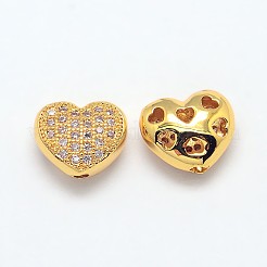 Brass Micro Pave Cubic Zirconia Hollow Beads&nbsp;ZIRC-N002-05M