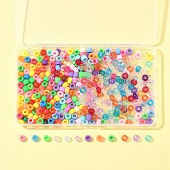 DIYジュエリー作成キット  プラスチックとアクリルビーズ400種類4個ずつを含む  混合図形  ミックスカラー  6.5~9x6mm  穴：2~3.8mm  100個/スタイル&nbsp;DIY-FS0009-03