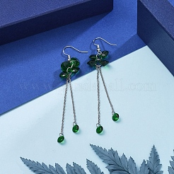 ダングルピアス  クラスターピアス  キュービックジルコニアチャーム付き  真鍮のピアスフックと304ステンレススチールのアズキチェーン  ミックスカラー  85mm&nbsp;EJEW-JE04093