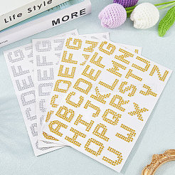 8 Sheets 2 Style Letter A~Z Acrylic Hotfix Rhinestone&nbsp;DIY-CP0012-54B