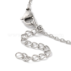 304 Stainless Steel Cable Chain White Heart Glass Pendant Necklaces&nbsp;NJEW-Z041-01P