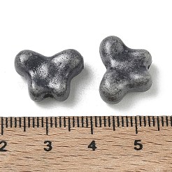 ヴィンテージの手作り磁器ビーズ  ファンシーアンティーク施釉磁器  蝶  グレー  12x16x7mm  穴：2mm&nbsp;PR-CBA4F13-K02