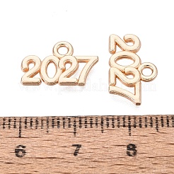 元旦の合金チャーム  ナンバー2027チャーム  ライトゴールド  9x14.5x1.5mm  穴：1.6mm&nbsp;FIND-N014-01KCG