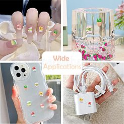 60Pcs 6 Styles Potted Plant Themed Opaque Resin Cabochons&nbsp;CRES-CJ0001-76