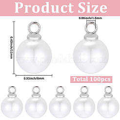 100Pcs ABS Plastic Pearl Pendants&nbsp;FIND-BM0001-39A-P