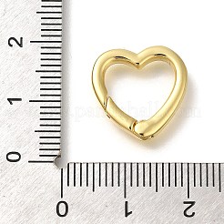 ラックメッキハート真鍮スプリングゲートリング  長持ちメッキ  鉛フリー＆カドミウムフリー  18KGP本金メッキ  15.5x15.5x2.5mm  内径：8.5x11mm&nbsp;KK-Z086-54G-03