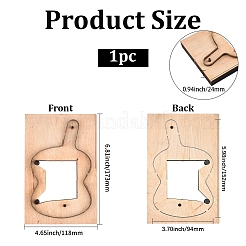 Rectangle Wooden & Carbon Steel Key Bag Leather Die Cutting Mold&nbsp;DIY-WH20055-016C