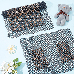 ガラスラインストーン巾着作りアクセサリーセット  グリッド付き  ミックスカラー  39x22x0.4cm  2個/セット&nbsp;DIY-WH0259-93