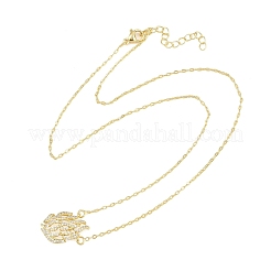 Brass Micro Pave Clear Cubic Zirconia Flame Pendant Adjustable Slider Necklaces&nbsp;KK-CBA4547-10G