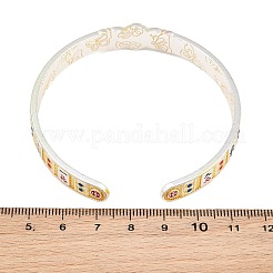 Brass Enamel 13 Orphans Mahjong Fortune Open Cuff Bangles&nbsp;KK-CBA06FA-02S