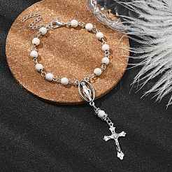 Alloy Cross Charm Bracelets&nbsp;BJEW-TA00423-02