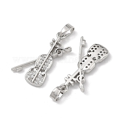 Brass Micro Pave Clear Cubic Zirconia Pendants&nbsp;CU-L277-09P