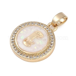 Brass Micro Pave Cubic Zirconia Pendants&nbsp;KK-Q005-05G