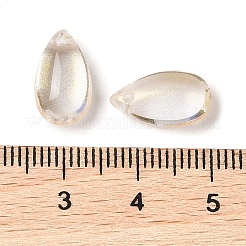 クリアガラスチャーム  ティアドロップ  ライトゴールデンロッドイエロー  14x8x5.2mm  穴：1.2mm  10個/セット&nbsp;GLAA-U002-01G