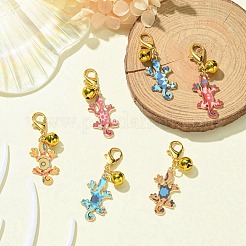 Gecko Alloy Enamel Pendants Decoraiton&nbsp;HJEW-JM01043