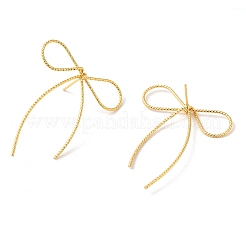 女性のための真鍮のスタッドピアス  蝶結び  18KGP本金メッキ  45x35.5mm&nbsp;EJEW-F334-03G-05