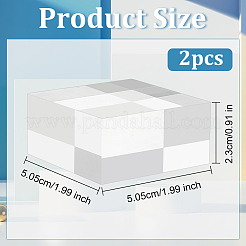 正方形アクリルシャーシ2個  ディスプレイフレームアクセサリー  透明  5.05x5.05x2.3cm  2pc&nbsp;ODIS-OC0001-22A