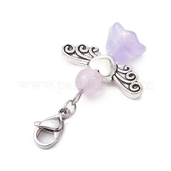 Angel Natural & Dyed Malaysia Jade Pendant Decoration&nbsp;HJEW-JM02763-02