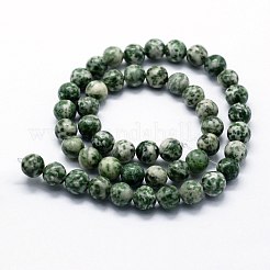 Natural Green Spot Jasper Beads Strands&nbsp;G-I199-30-12mm