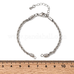 Adjustable Braided Brass Rope Chain Bracelet Making for DIY Connector Findings&nbsp;KK-CBA5ABD-01P