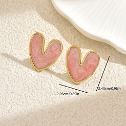 Stainless Steel Heart Stud Earrings&nbsp;UU9297-2