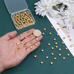 120個の合金ビーズ  小さな十字架  ゴールドカラー  7.5x8x3.8mm  穴：1.6mm&nbsp;FIND-PH0027-13G