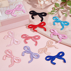 Bowknot Polyester Embroider Thread Iron on/Sew On Patches&nbsp;PATC-WH0012-99