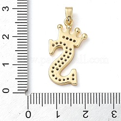 Rack Plating Brass Micro Pave Cubic Zirconia Pendants&nbsp;KK-D535-01S-RS