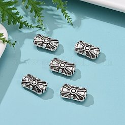 チベット風合金ビーズ  鉛フリー＆ニッケルフリー＆カドミウムフリー  長方形  アンティークシルバー  15x9x5.5mm  穴：2mm&nbsp;LF11347Y-NF