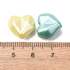不透明な腹筋プラスチック ビーズ  模造パール  ハート  多面カット  ミックスカラー  13x14.5x8.5mm  穴：1.8mm  約609個/500g&nbsp;MACR-L015-03