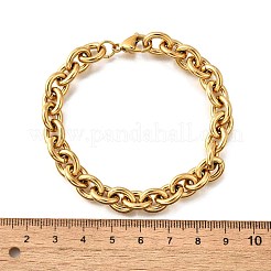 女性用304ステンレススチールアズキチェーンブレスレット  ゴールドカラー  8-1/8インチ（20.5cm）。&nbsp;BJEW-Q050-01A-G