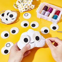 10Pairs Eye Computerized Embroidery Cloth Iron on/Sew on Patches&nbsp;PATC-BC0001-13