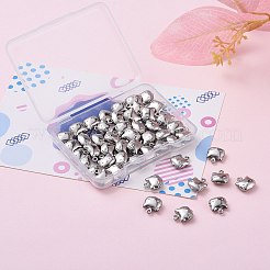 316ステンレススチールペンダント  猫の形  ステンレス鋼色  10x10x4mm  穴：1mm  50個/箱&nbsp;STAS-UN0012-55
