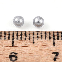 ABSプラスチックパール調ビーズ  ラウンド  マットなスタイル  穴なし/ドリルなし  ライトグレー  3mm  約10000個/セット&nbsp;OACR-WH0088-03A