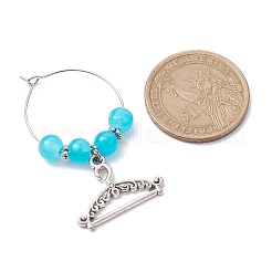Tibetan Style Sewing Theme Alloy Wine Glass Charms&nbsp;AJEW-JO00250
