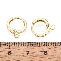 真鍮製フープピアスパーツ  カン付き  18KGP本金メッキ  14x12x3mm  穴：1.5mm  ピン：0.8mm&nbsp;LS-KK-N276-12G