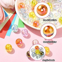 50Pcs Transparent Acrylic Beads&nbsp;OACR-CJ0002-14