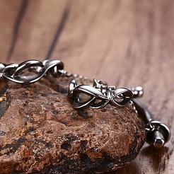 Alloy Chain Sword Scabbard Stud Earrings&nbsp;PW-WGDA240-01