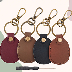 4Pcs 4 Colors PU Imitation Leather Keychains&nbsp;KEYC-CL0001-06