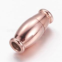 バレル 304 ステンレススチール製マグネット留め具、接着端付き  ミックスカラー  14x6.5mm  穴：3mm&nbsp;STAS-I045-15M