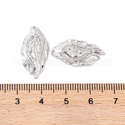 真鍮チャーム  カドミウムフリー＆ニッケルフリー＆鉛フリー  葉  プラチナ  23x11.5x3mm  穴：1mm&nbsp;KK-S376-07P