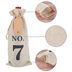 Flax Drawstring Bags&nbsp;ABAG-WH0005-27
