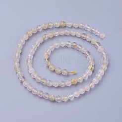 Natural Gold Rutilated Quartz Beads Strands&nbsp;X-G-F619-10A-4mm