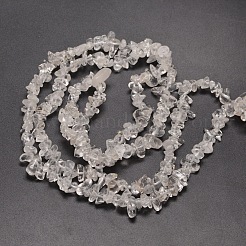 天然水晶チップビーズ連売り  ロッククリスタルビーズ  5~8x5~8mm  穴：1mm  約31.5インチ&nbsp;G-M205-01
