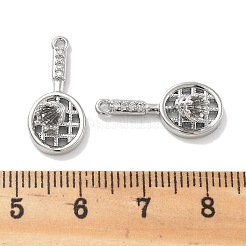 Rack Plating Brass Clear Cubic Zirconia Pendants&nbsp;KK-M102-23G-P