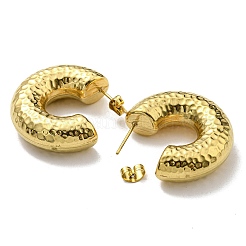 Ion Plating(IP) 316 Surgical Stainless Steel Hammered Stud Earrings for Women&nbsp;EJEW-C053-03G