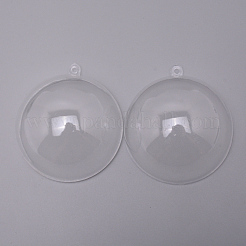 開閉可能な透明プラスチックボールペンダントデコレーション  透明  77x70.5mm  穴：3.2mm  インナーサイズ：62.5mm&nbsp;DIY-WH0181-56A